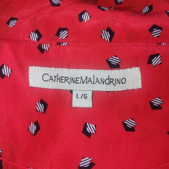 Catherine Malandrino Red Sleeveless Midi Dress L - Picture 6 of 6